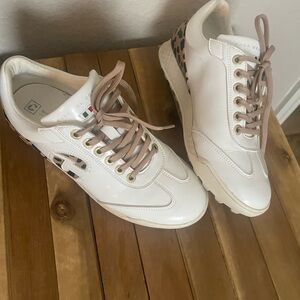 *SALE* White and Tan Women's Golf Sneakers